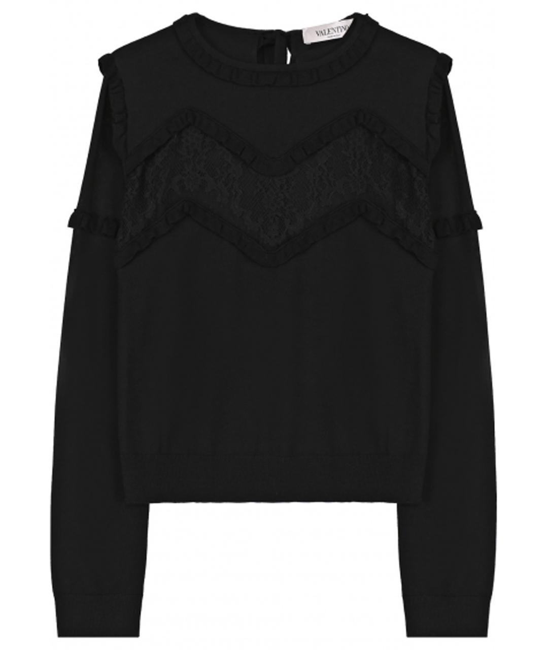 VALENTINO Черный шерстяной джемпер / свитер, фото 1