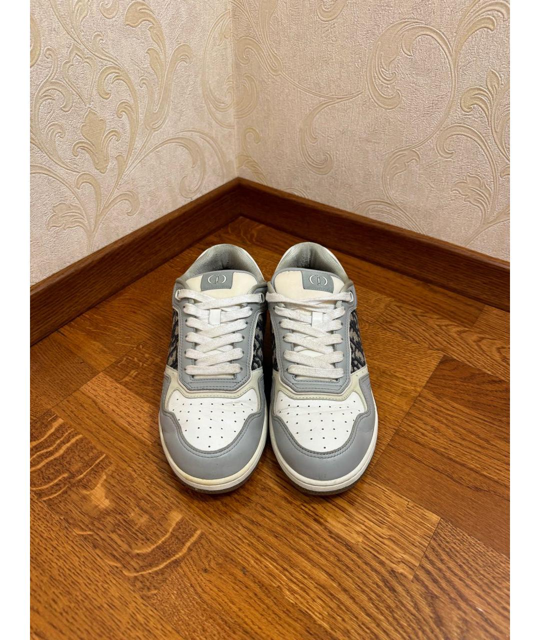 CHRISTIAN DIOR Серые кожаные низкие кроссовки / кеды, фото 2