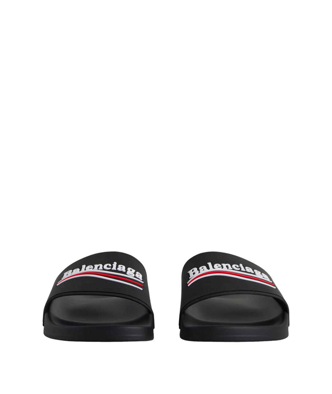 BALENCIAGA Черные резиновые шлепанцы, фото 3