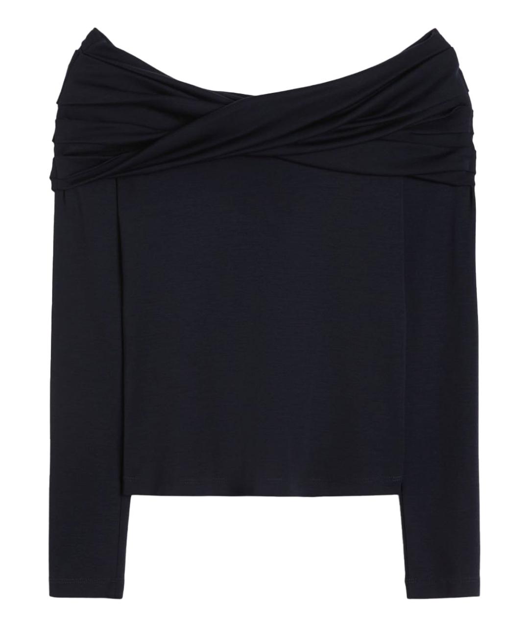 MAX MARA Темно-синяя шерстяная блузы, фото 1