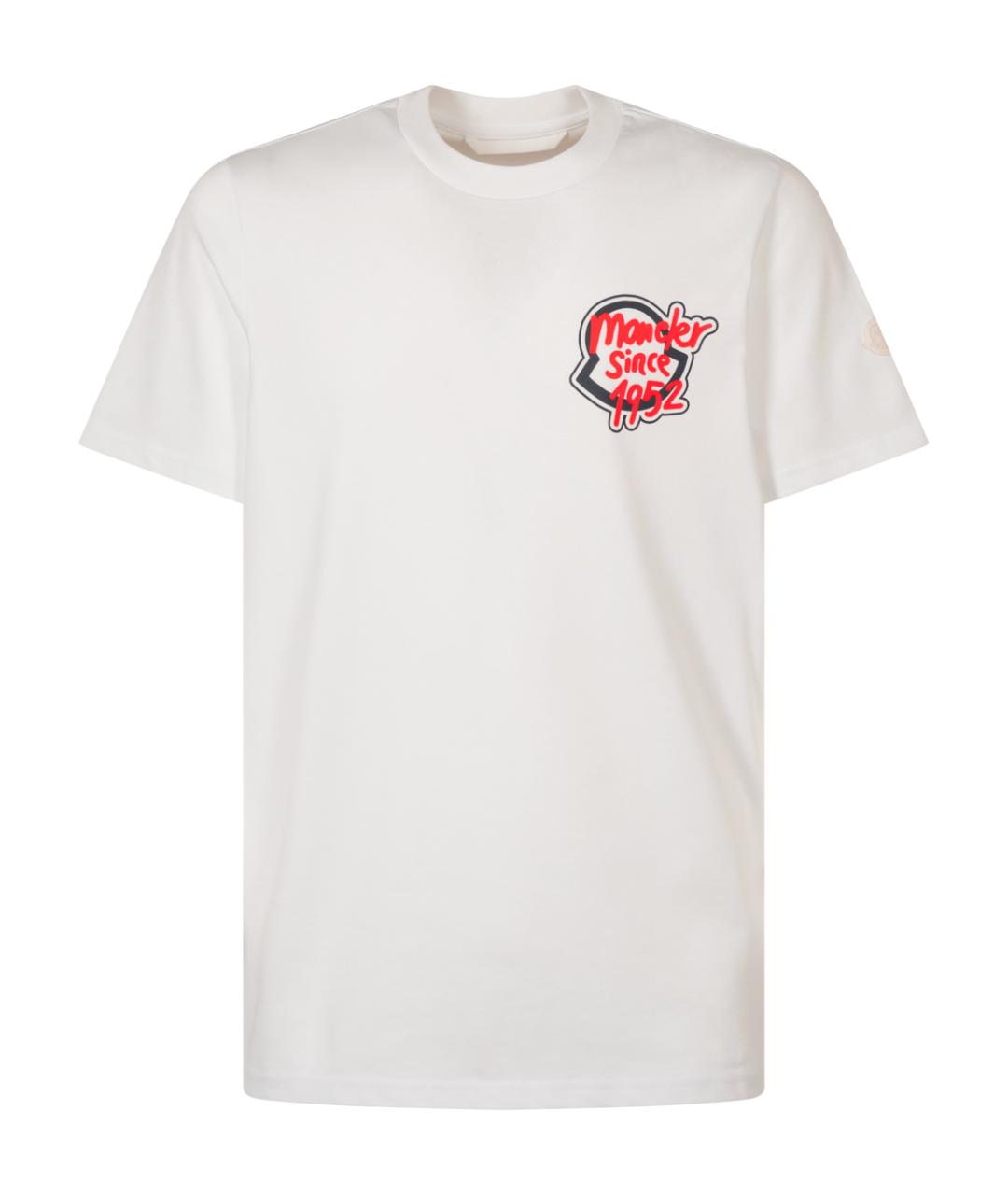 MONCLER Белая хлопковая футболка, фото 1