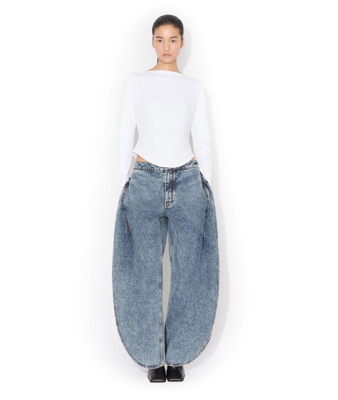 ALAIA Синие хлопковые прямые джинсы, фото 2