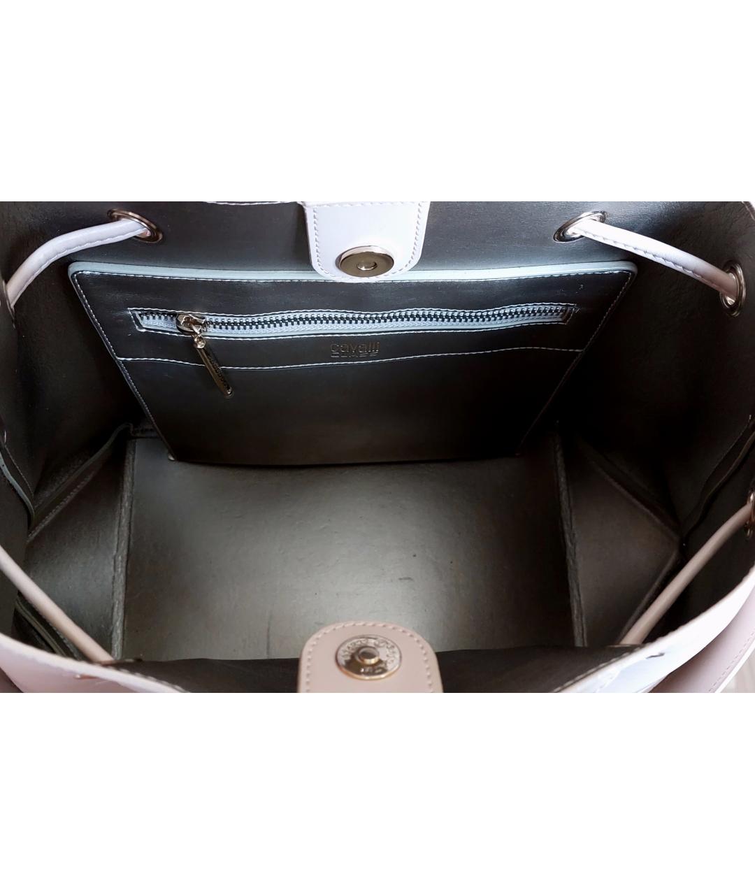 CAVALLI CLASS Бежевая кожаная сумка тоут, фото 7