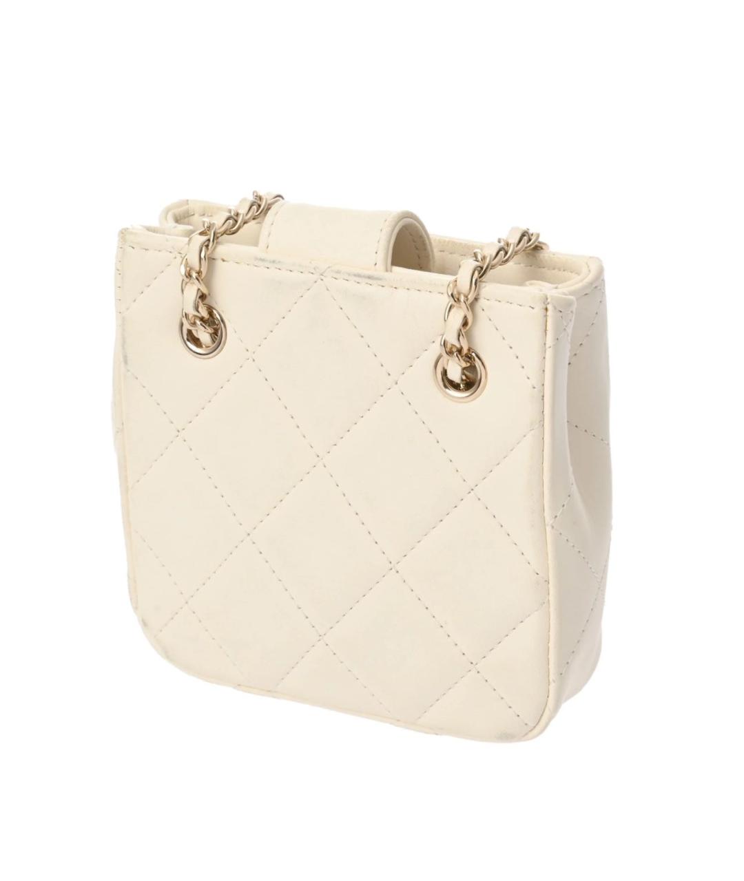 CHANEL Бежевая кожаная сумка через плечо, фото 2