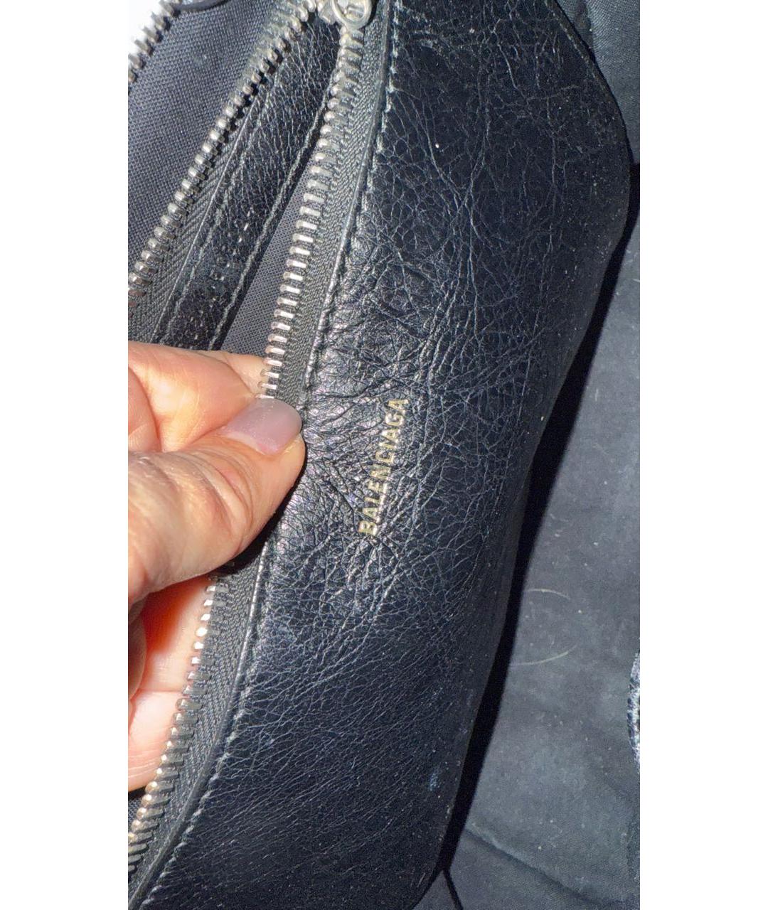 BALENCIAGA Черная кожаная сумка тоут, фото 4