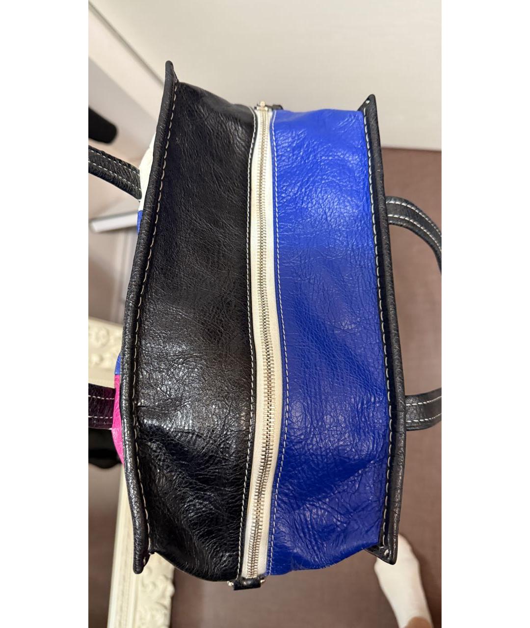 BALENCIAGA Черная кожаная сумка тоут, фото 5