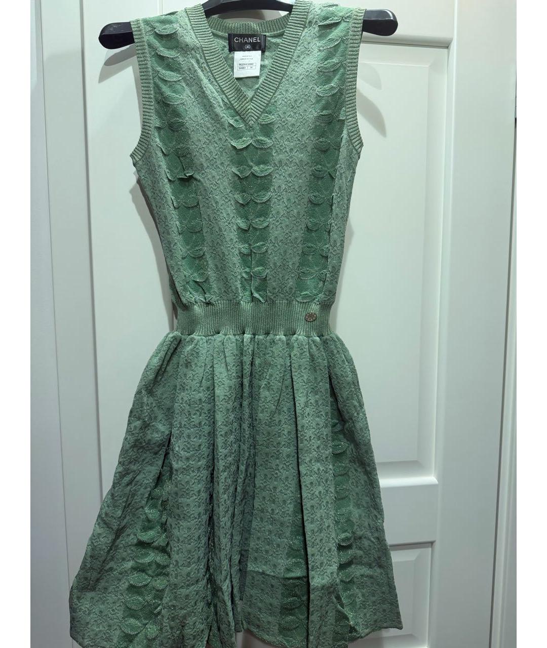 CHANEL Салатовыое полиамидовое повседневное платье, фото 4