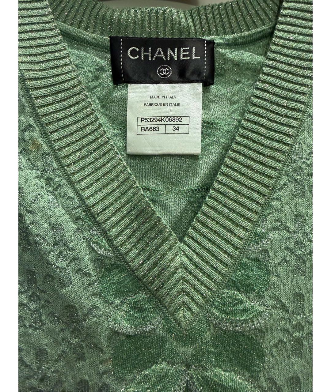 CHANEL Салатовыое полиамидовое повседневное платье, фото 2