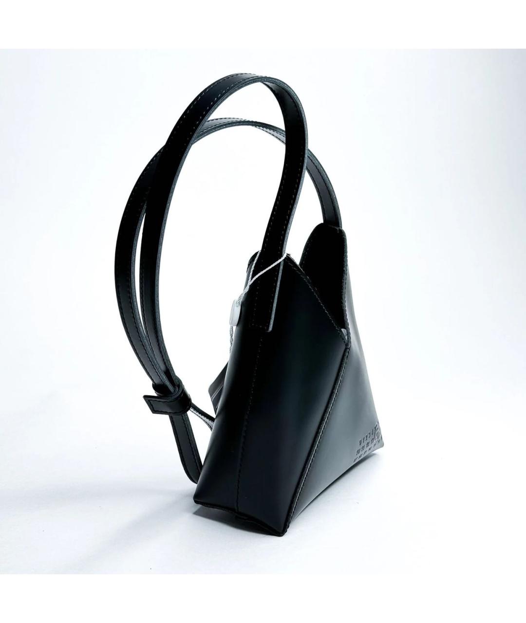 MM6 MAISON MARGIELA Черная кожаная сумка через плечо, фото 2