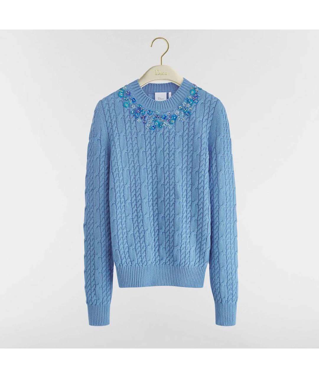CHRISTIAN DIOR Голубой кашемировый джемпер / свитер, фото 3