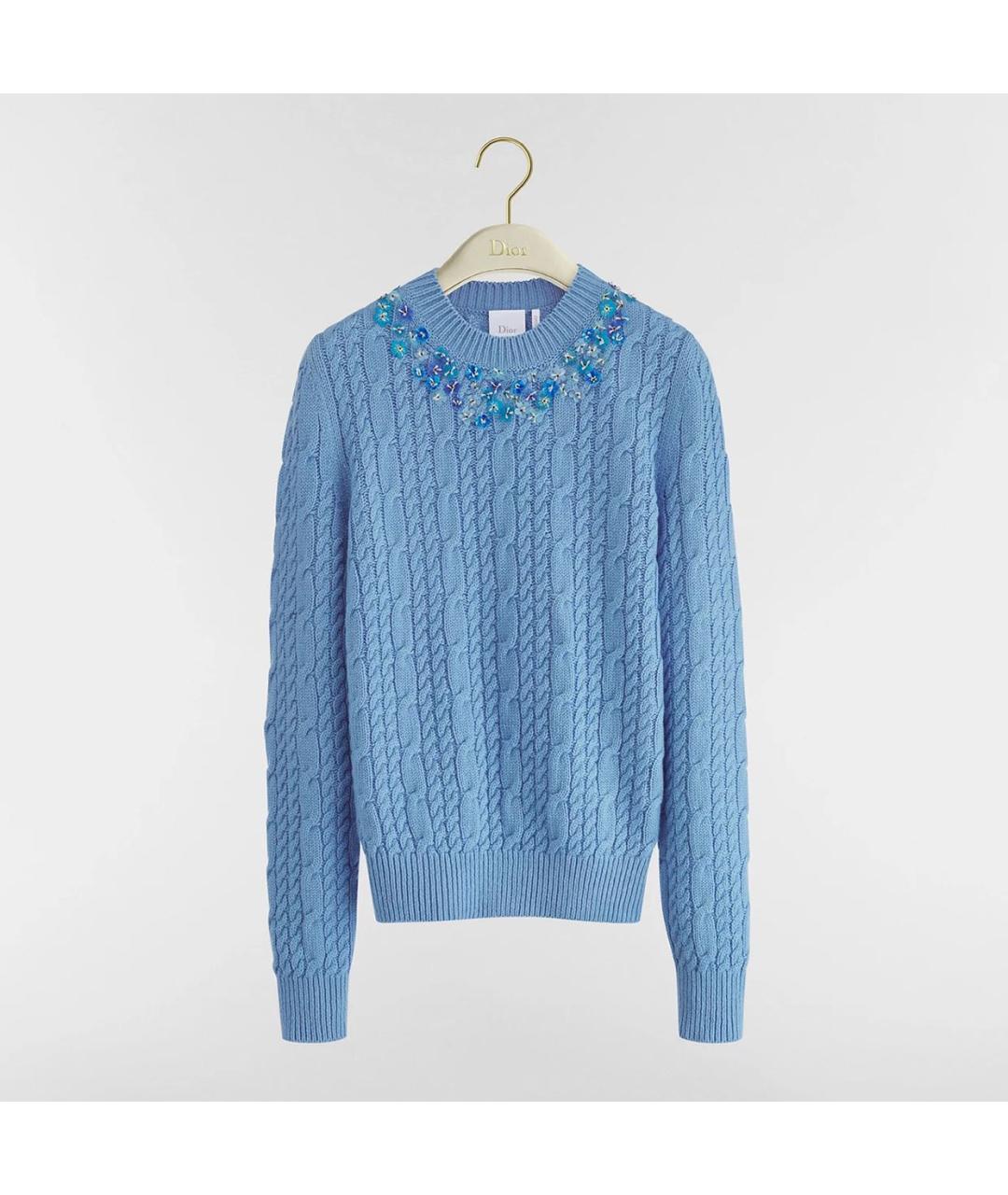CHRISTIAN DIOR Голубой кашемировый джемпер / свитер, фото 4