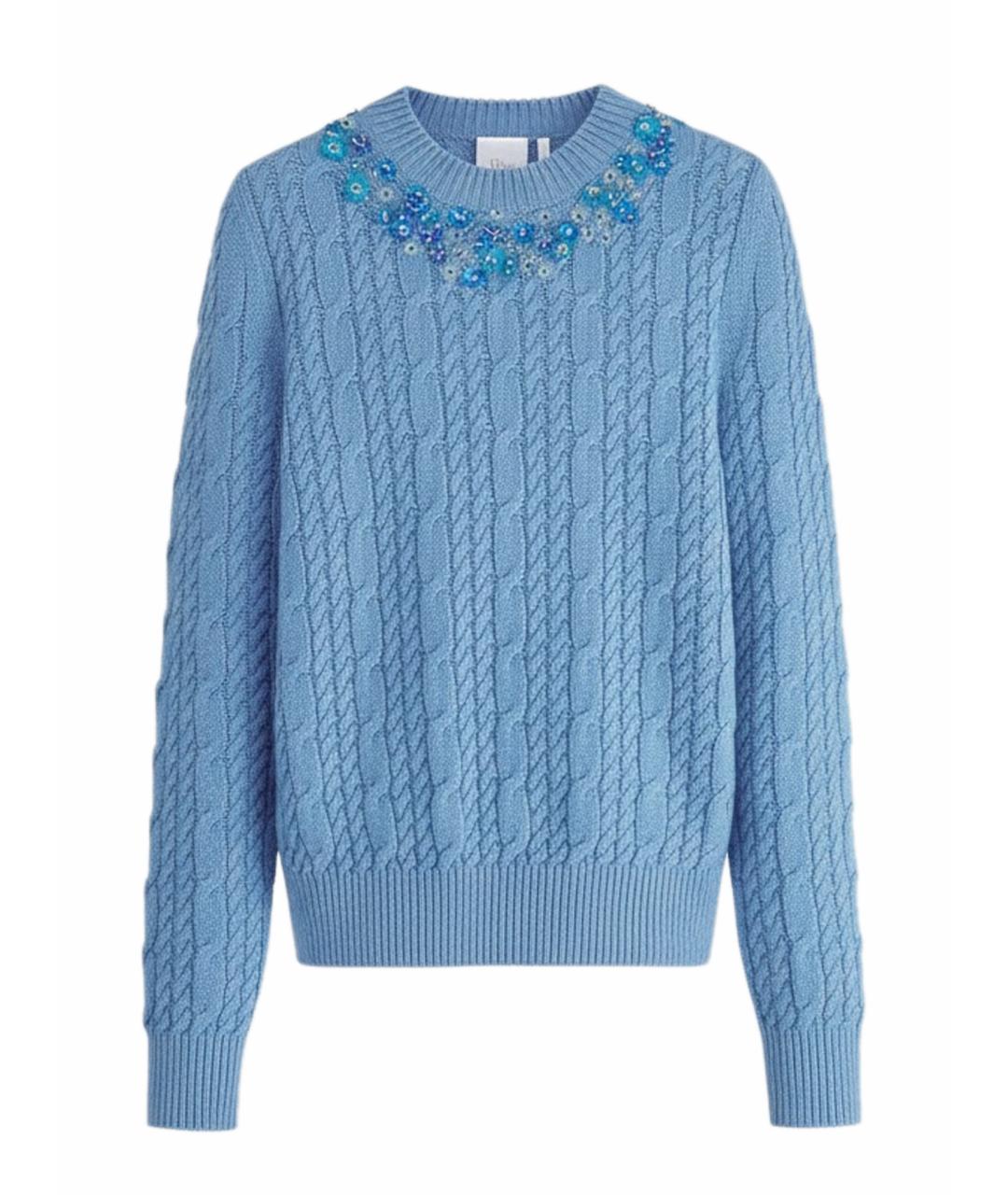 CHRISTIAN DIOR Голубой кашемировый джемпер / свитер, фото 1
