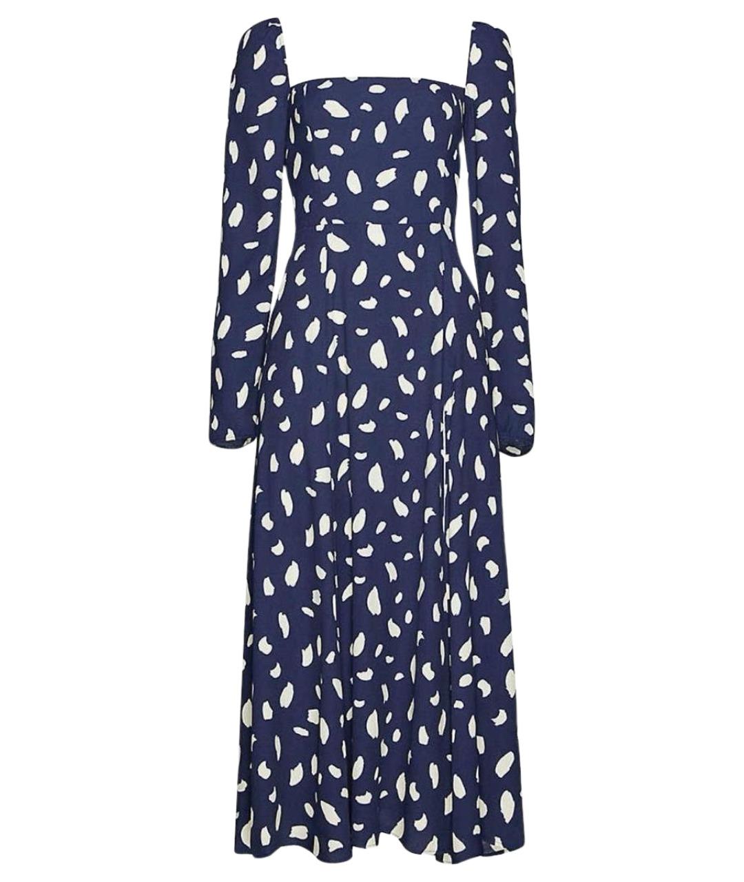 REFORMATION Темно-синее вискозное повседневное платье, фото 1