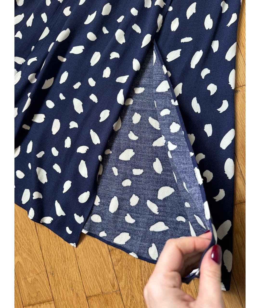 REFORMATION Темно-синее вискозное повседневное платье, фото 5