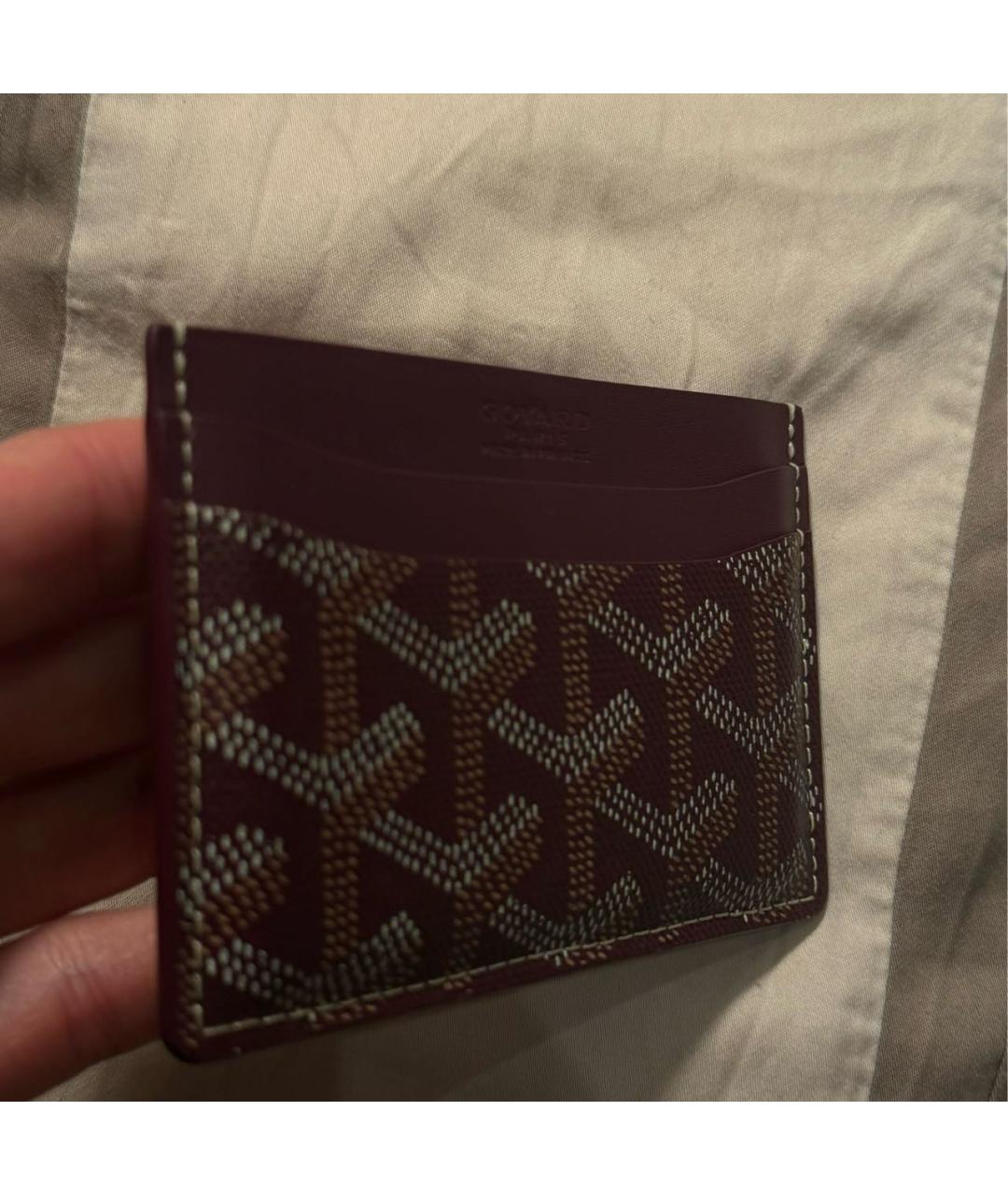 GOYARD Бордовый кожаный кардхолдер, фото 2