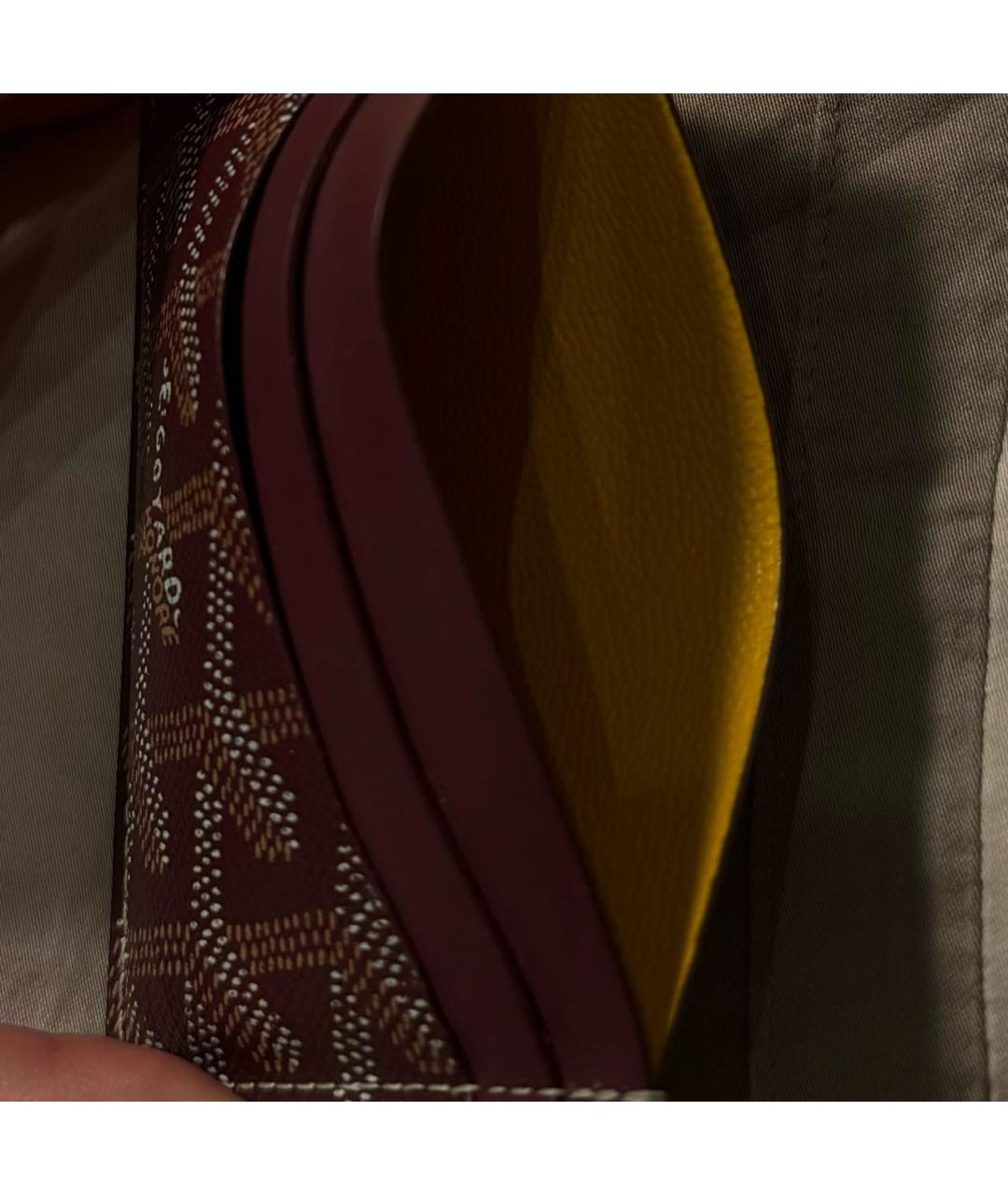 GOYARD Бордовый кожаный кардхолдер, фото 4