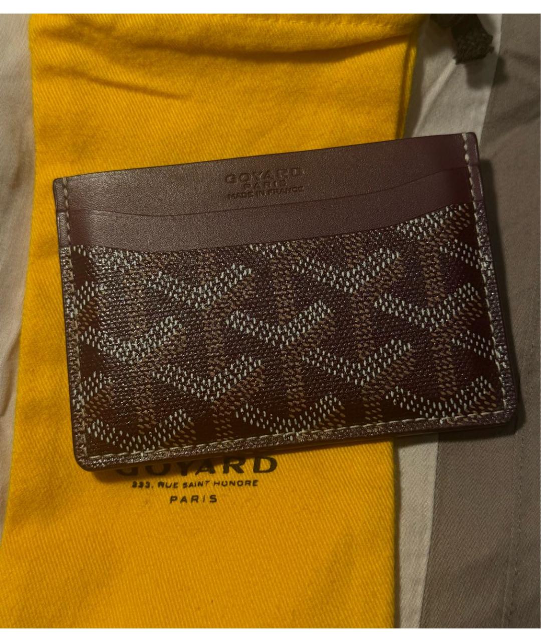 GOYARD Бордовый кожаный кардхолдер, фото 5