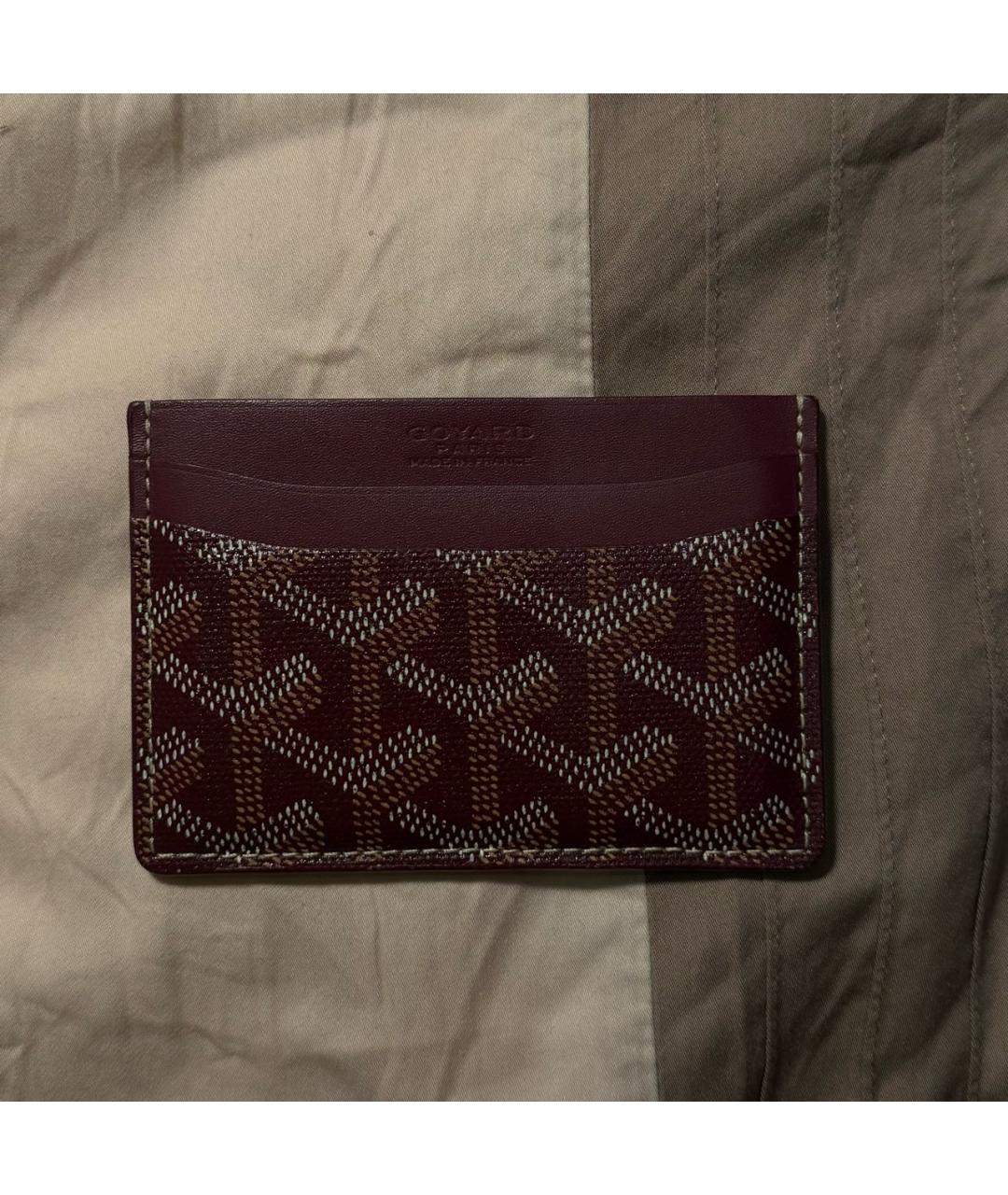 GOYARD Бордовый кожаный кардхолдер, фото 6