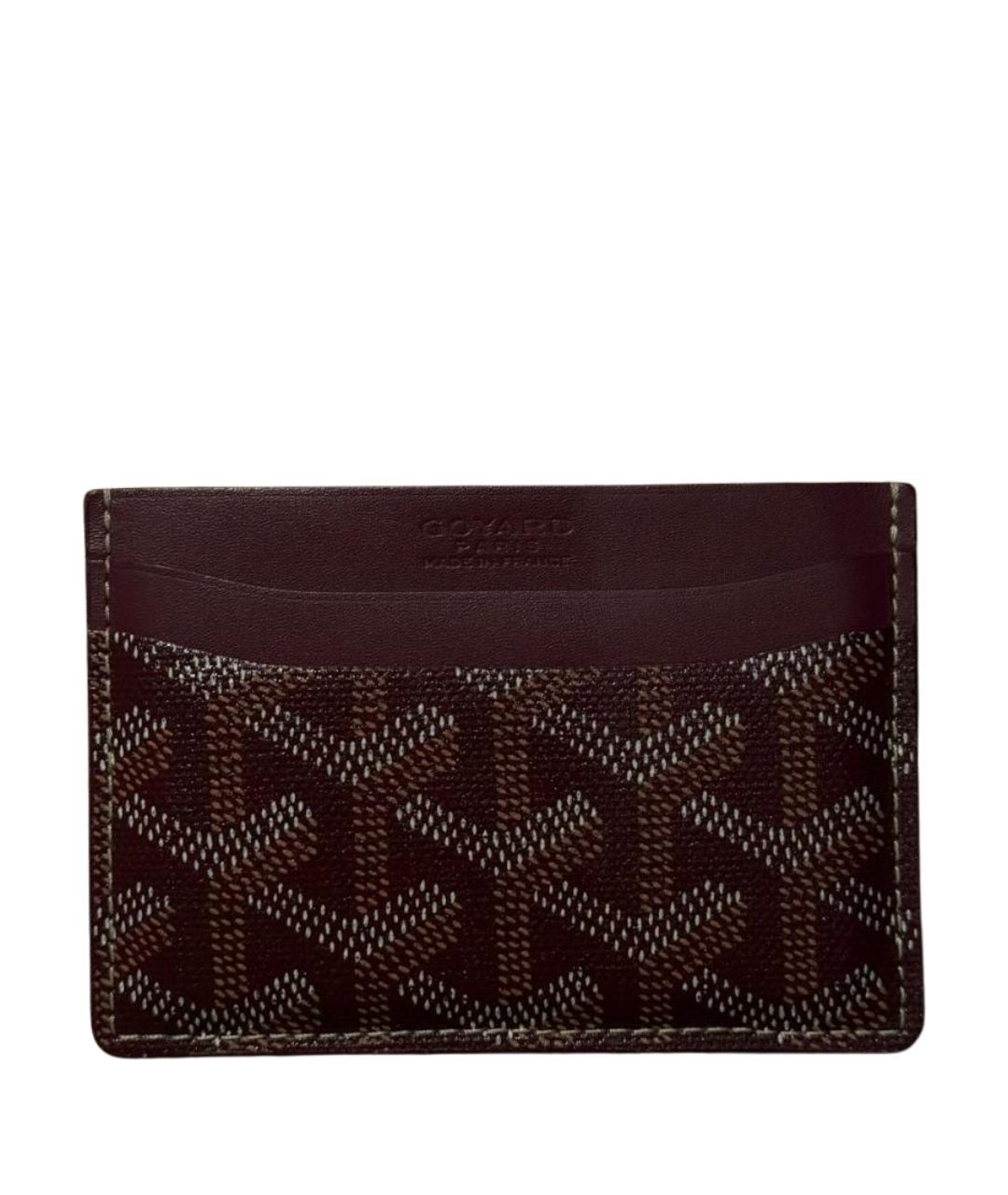 GOYARD Бордовый кожаный кардхолдер, фото 1