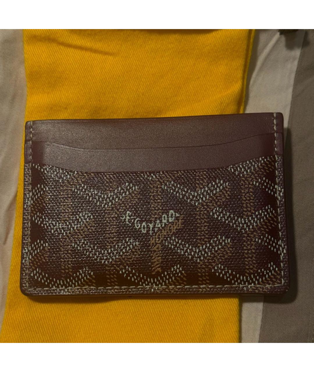 GOYARD Бордовый кожаный кардхолдер, фото 3