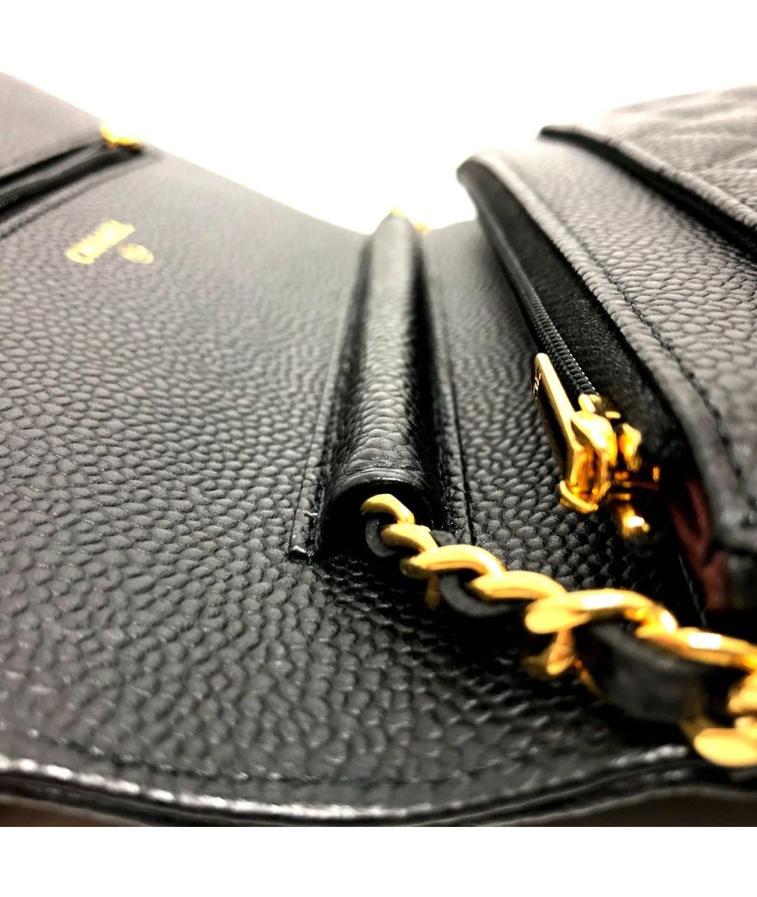 CHANEL Черная кожаная сумка через плечо, фото 6