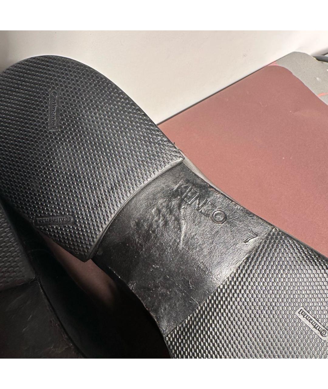 KENZO Черные кожаные высокие ботинки, фото 7