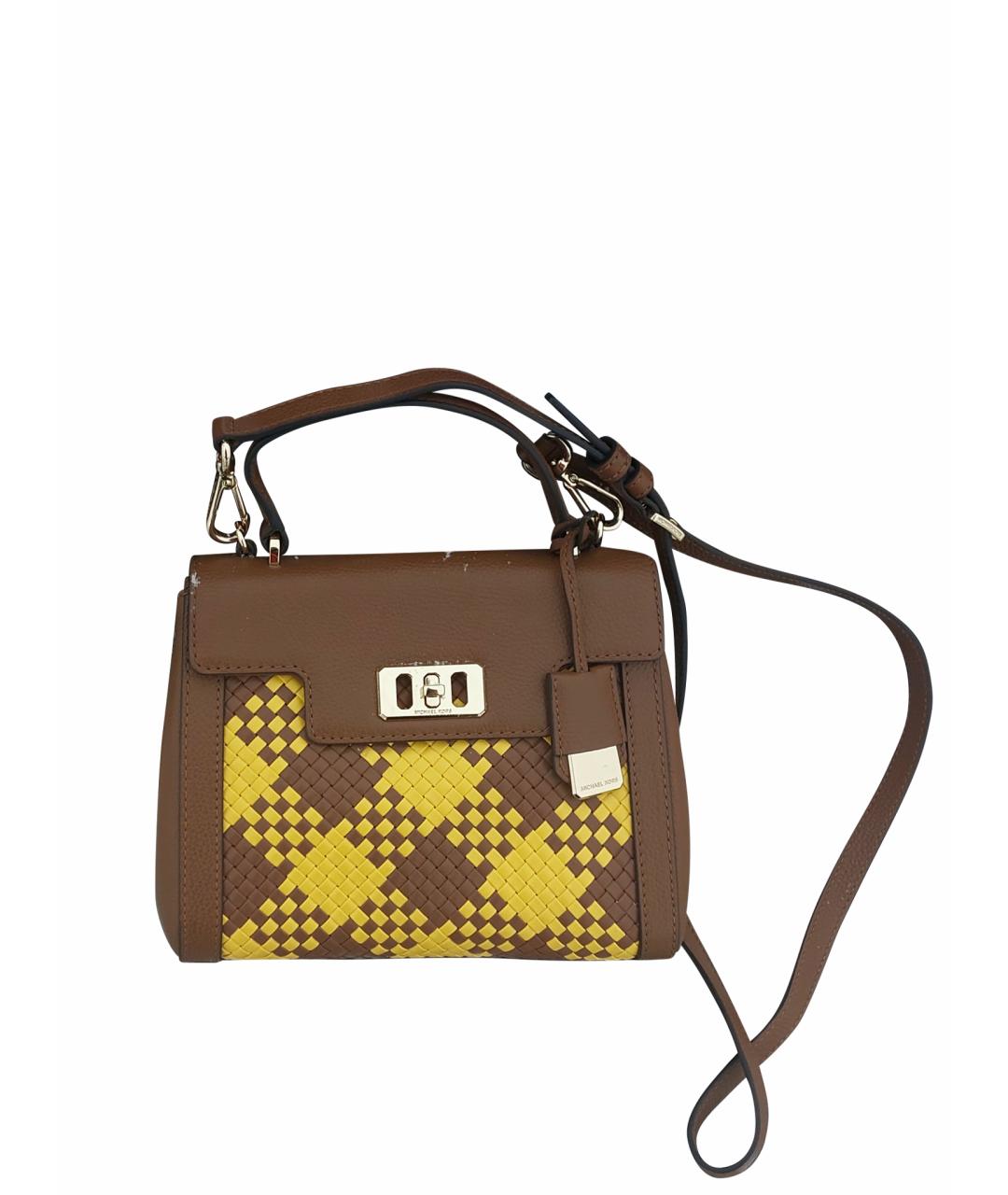 MICHAEL KORS Коричневая кожаная сумка через плечо, фото 1