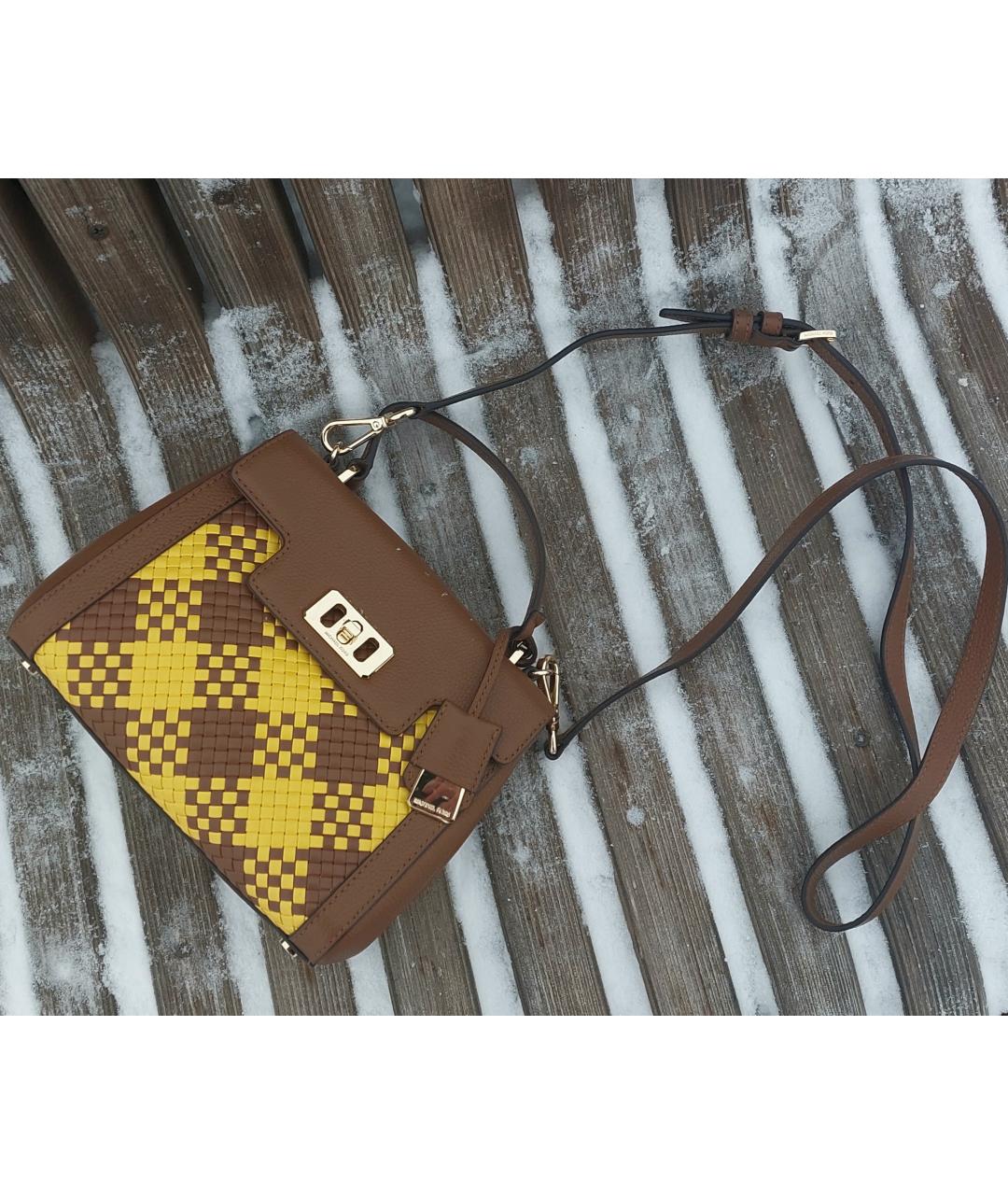 MICHAEL KORS Коричневая кожаная сумка через плечо, фото 4