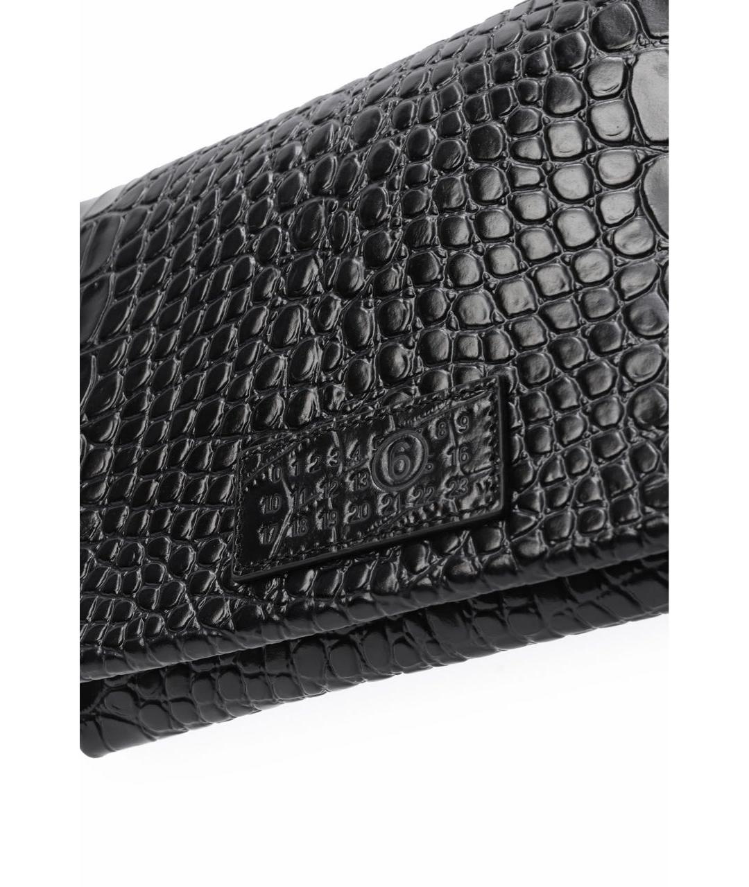 MM6 MAISON MARGIELA Черная кожаная сумка через плечо, фото 3