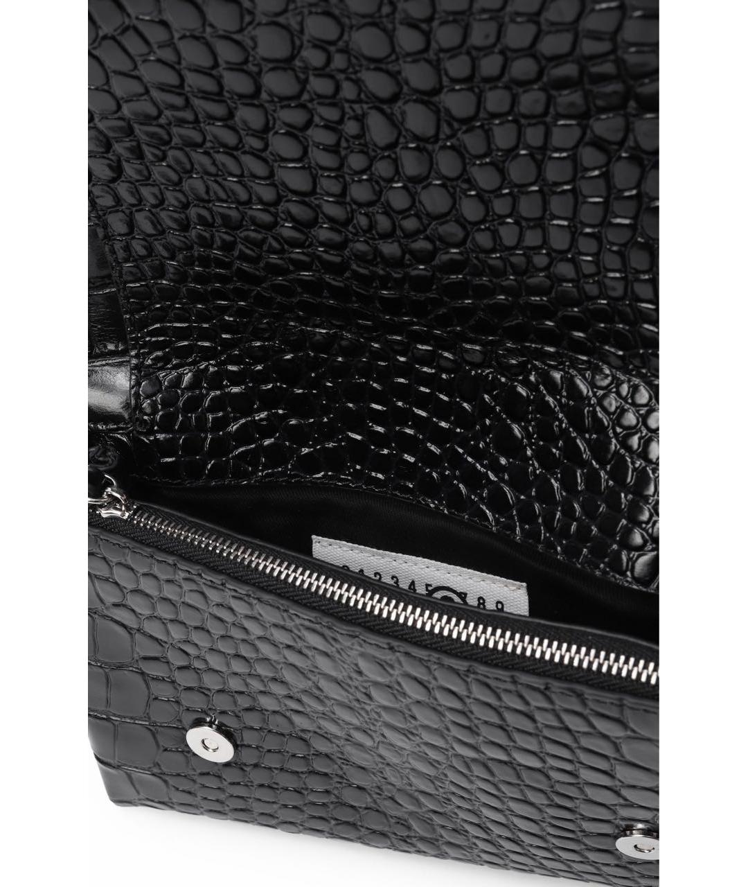 MM6 MAISON MARGIELA Черная кожаная сумка через плечо, фото 5