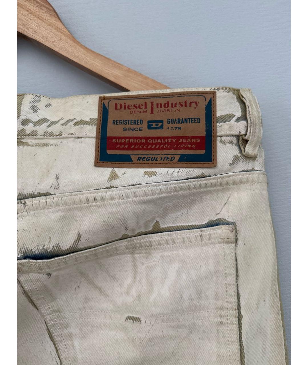 DIESEL Бежевые хлопковые джинсы, фото 3