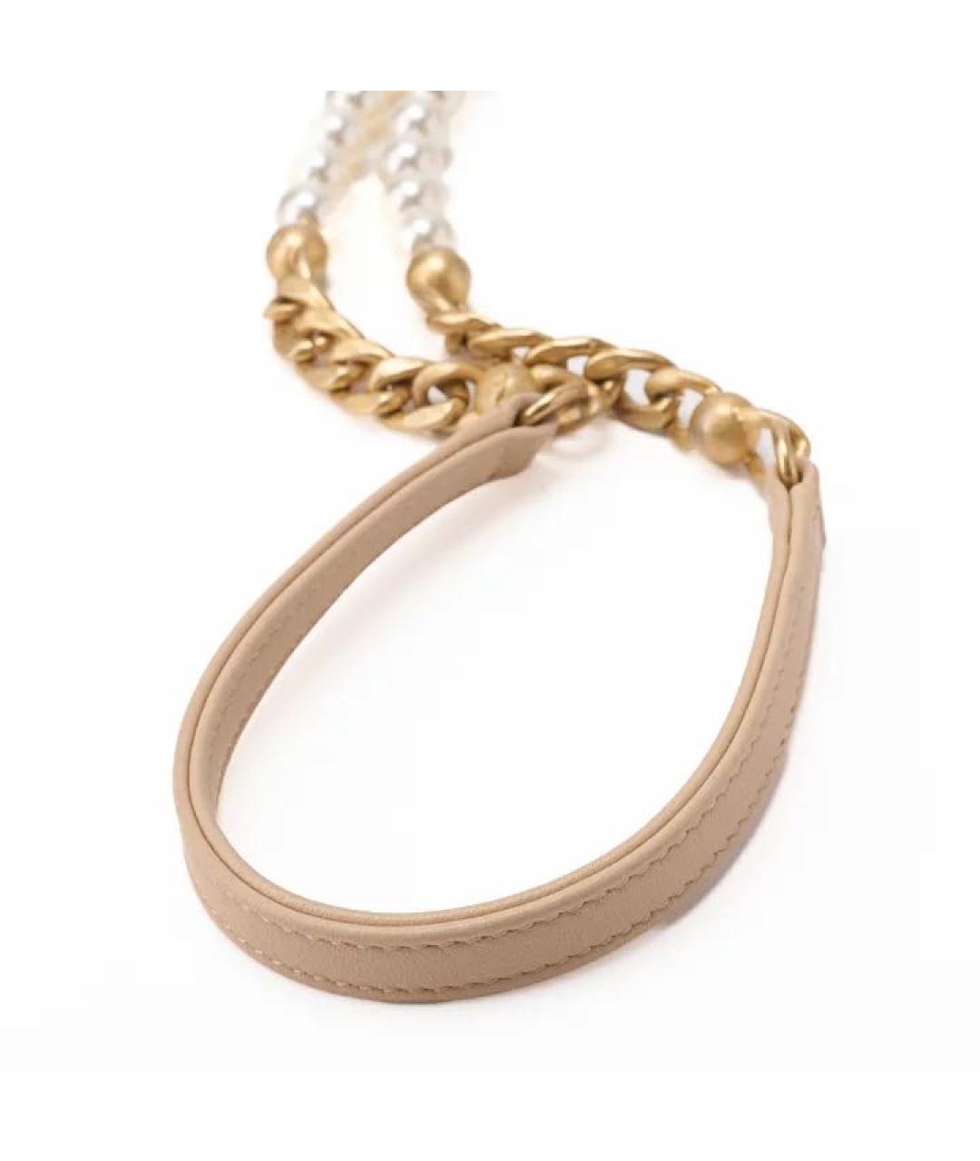 CHANEL Бежевая кожаная сумка через плечо, фото 7