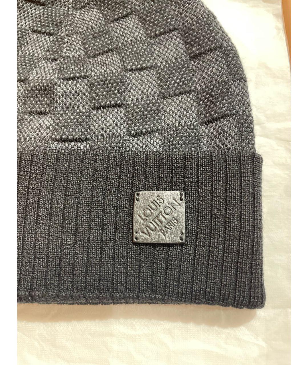 LOUIS VUITTON Черная шерстяная шапка, фото 3
