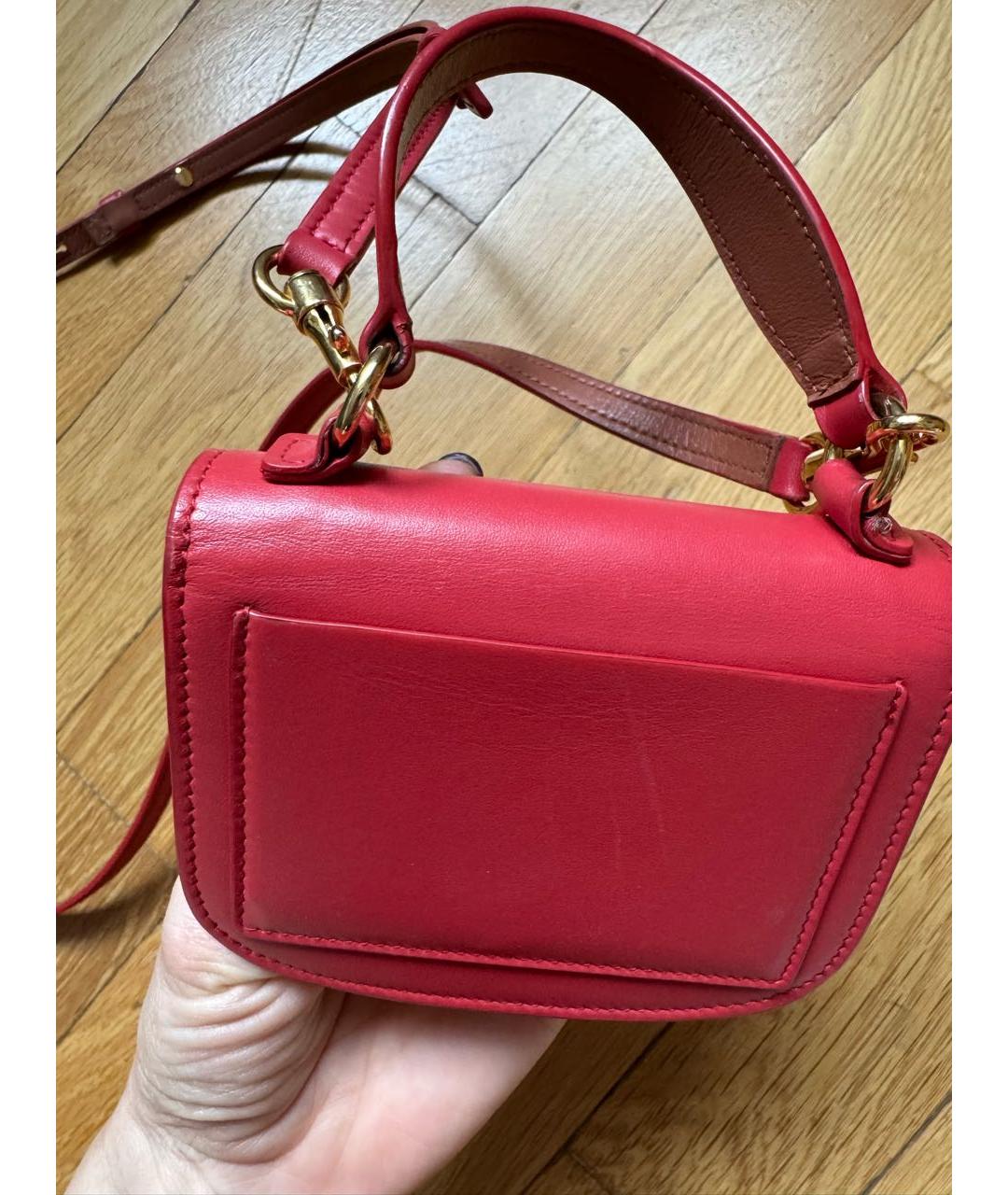 JIL SANDER Красная кожаная сумка с короткими ручками, фото 3