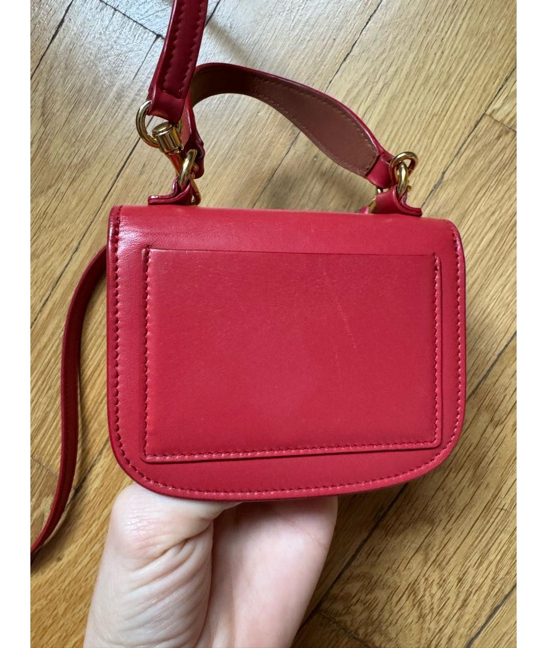 JIL SANDER Красная кожаная сумка с короткими ручками, фото 2