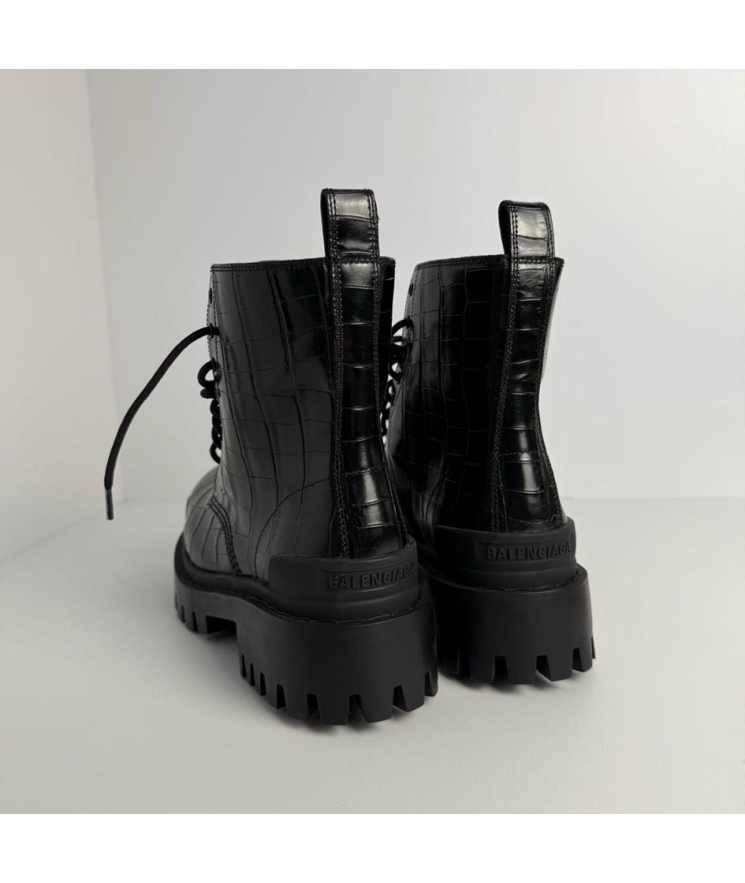 BALENCIAGA Черные кожаные ботинки, фото 4