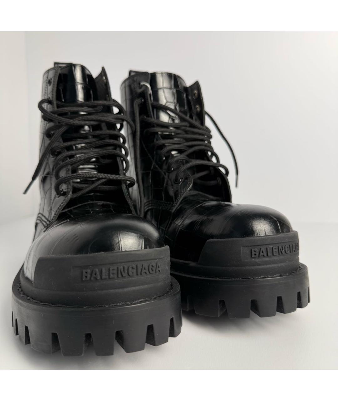 BALENCIAGA Черные кожаные ботинки, фото 5