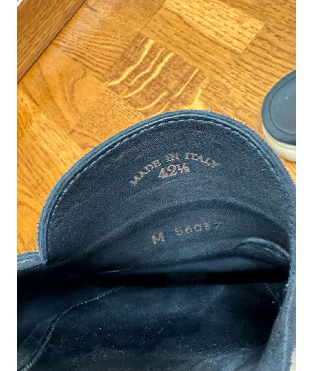 LORO PIANA Черные замшевые лоферы, фото 5