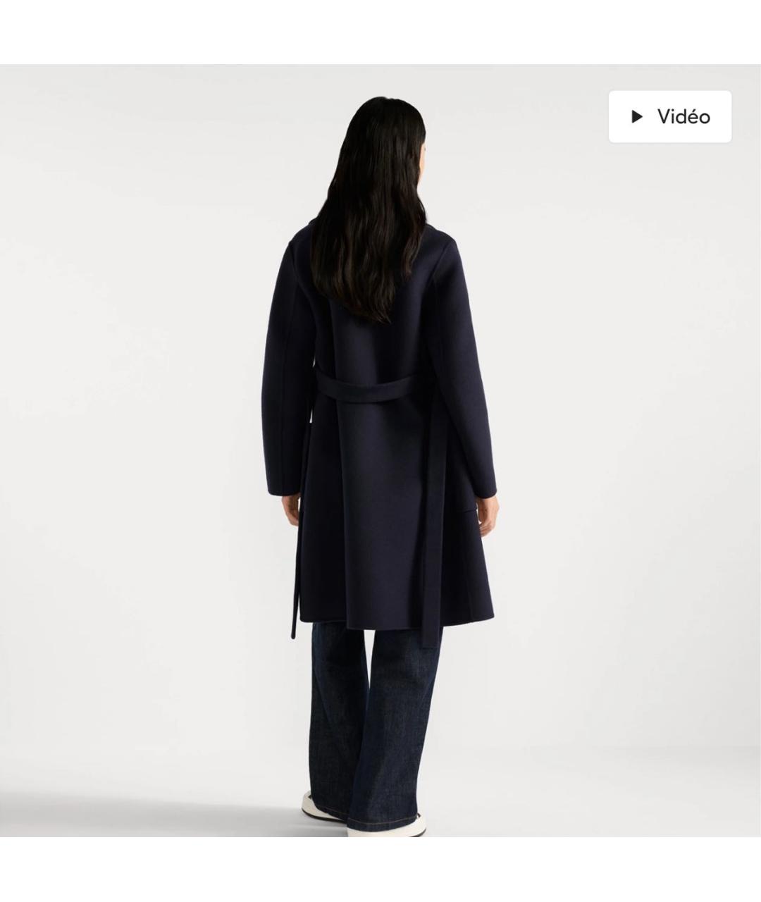 CHRISTIAN DIOR Темно-синее шерстяное пальто, фото 2