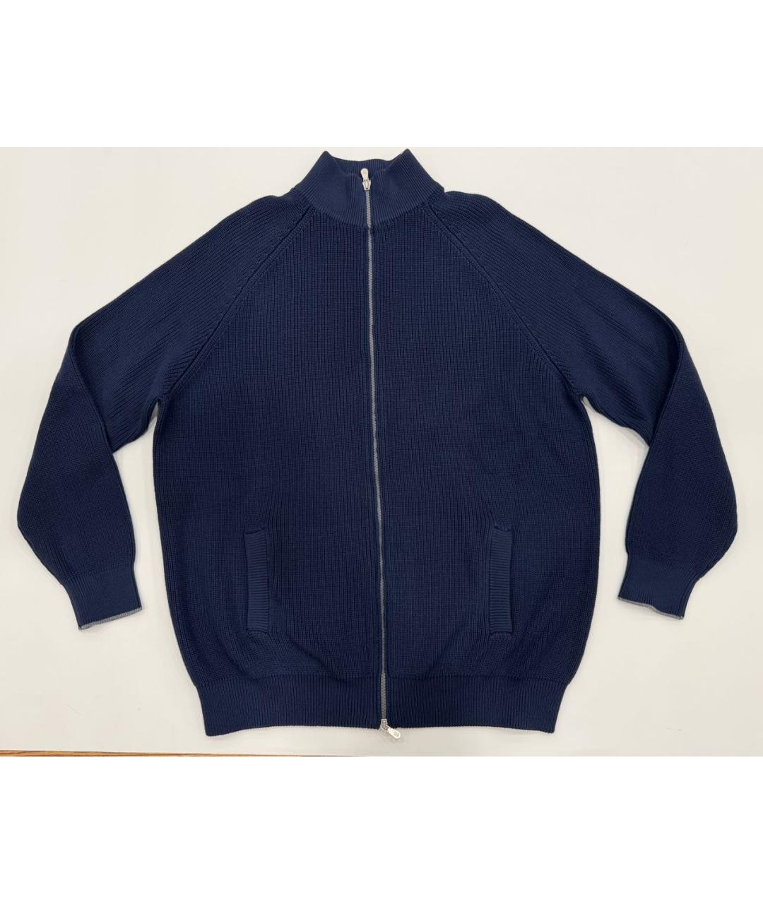 BRUNELLO CUCINELLI Синий хлопковый кардиган, фото 4