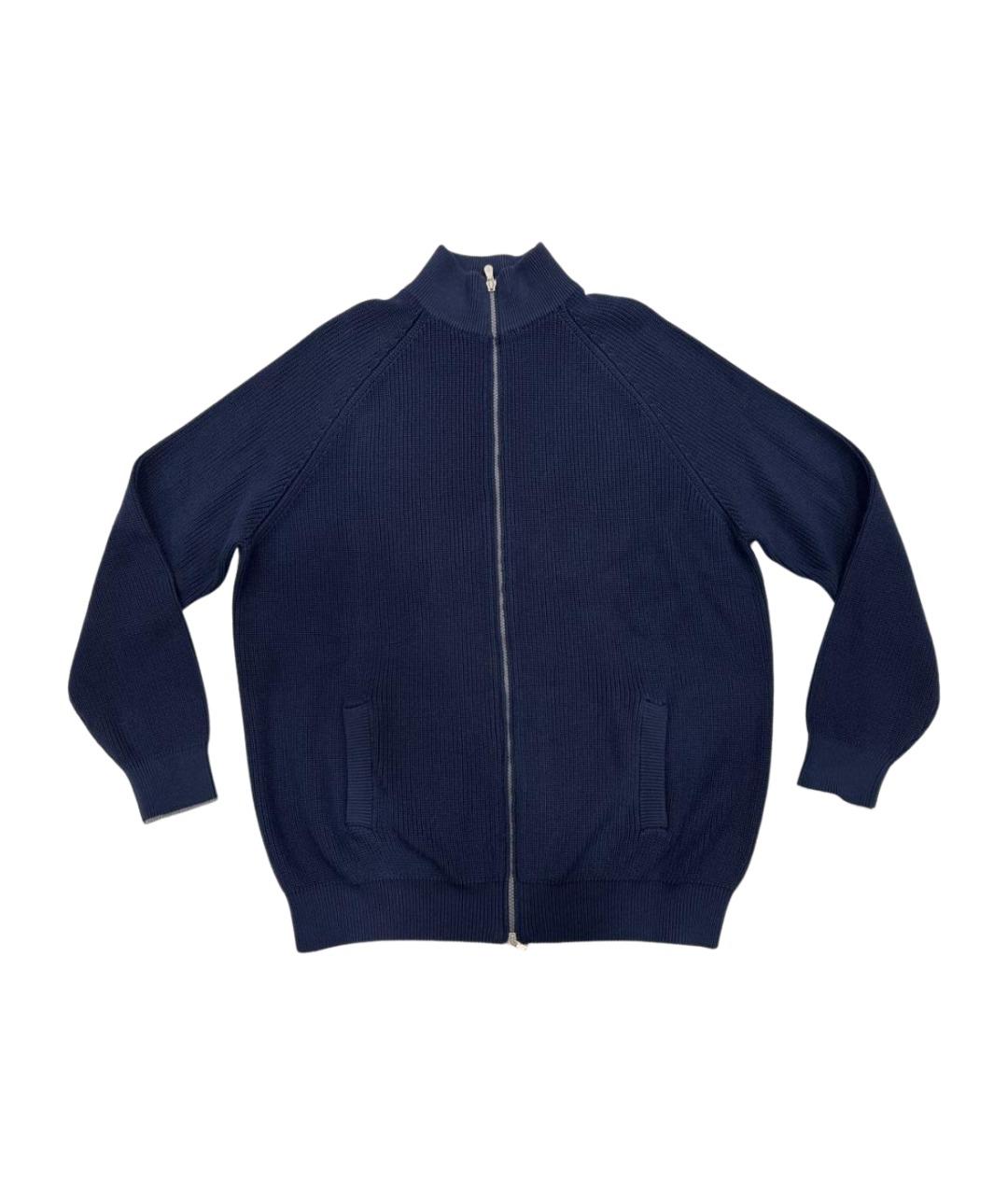 BRUNELLO CUCINELLI Синий хлопковый кардиган, фото 1