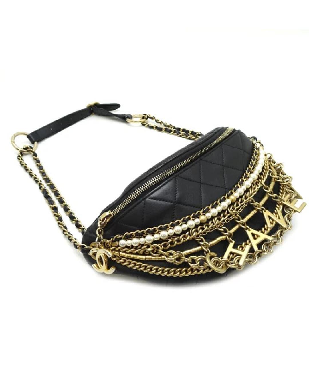 CHANEL Черная кожаная сумка через плечо, фото 3