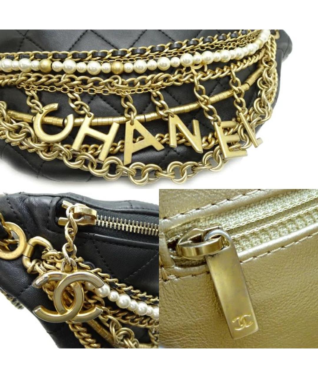 CHANEL Черная кожаная сумка через плечо, фото 6