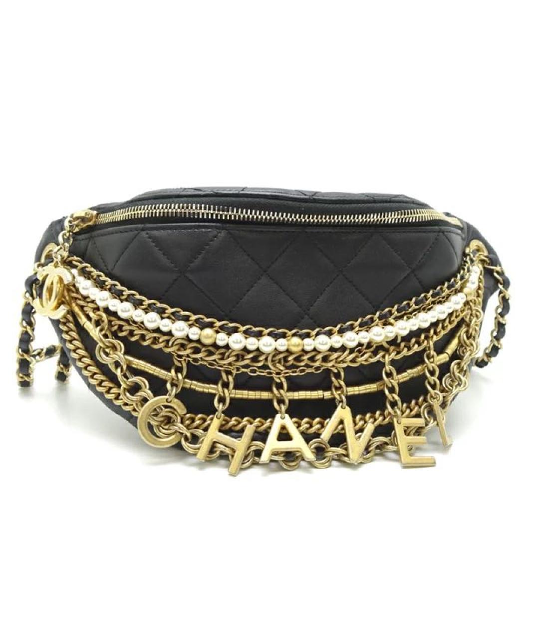 CHANEL Черная кожаная сумка через плечо, фото 7