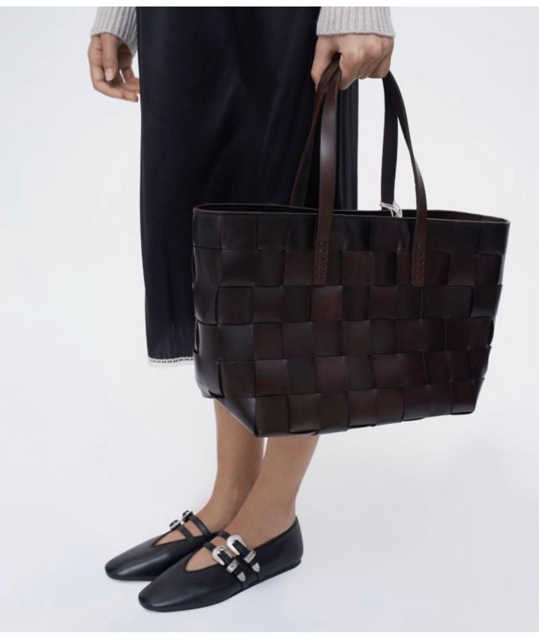 Dragon Diffusion Коричневая кожаная сумка с короткими ручками, фото 5