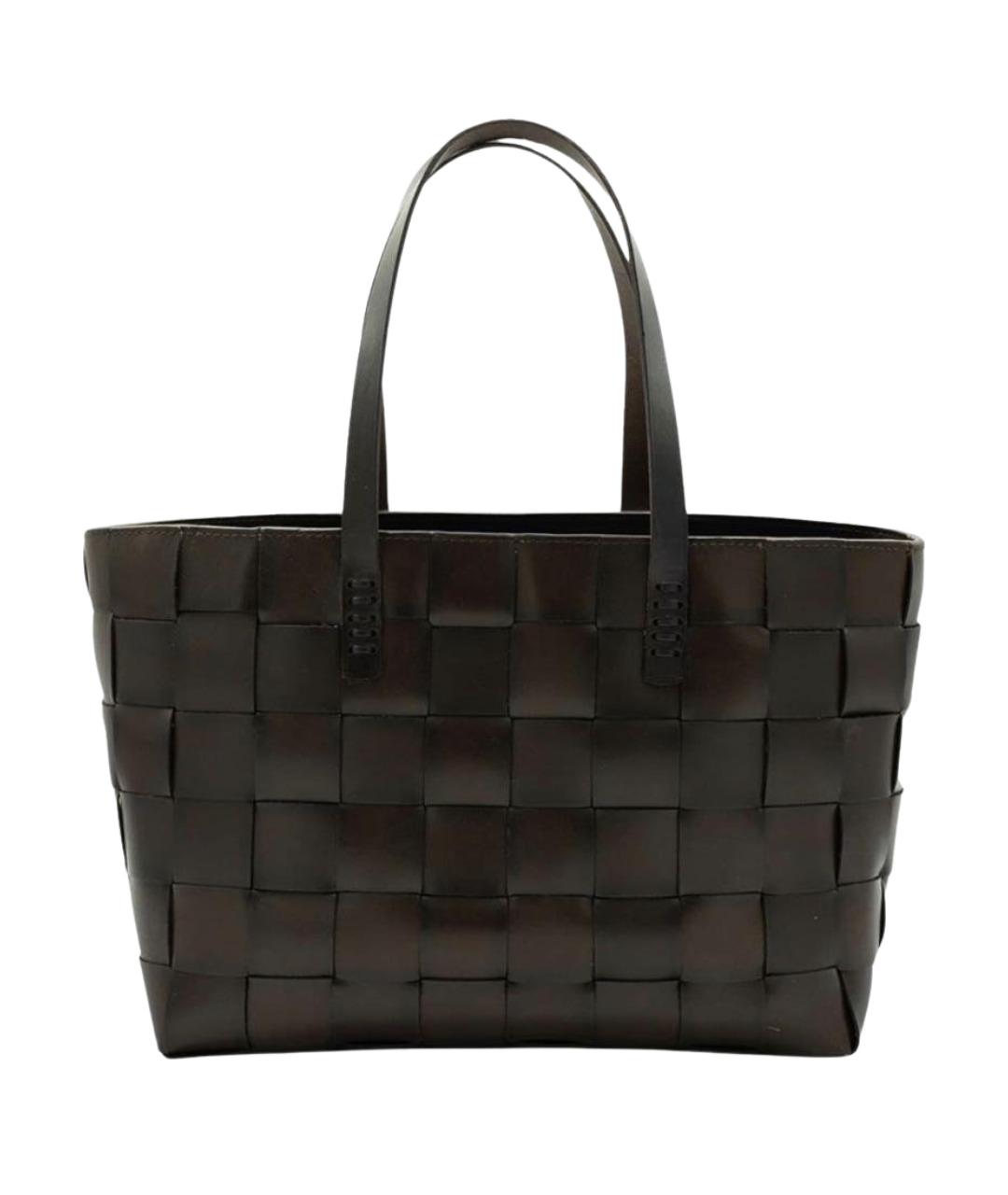 Dragon Diffusion Коричневая кожаная сумка с короткими ручками, фото 1