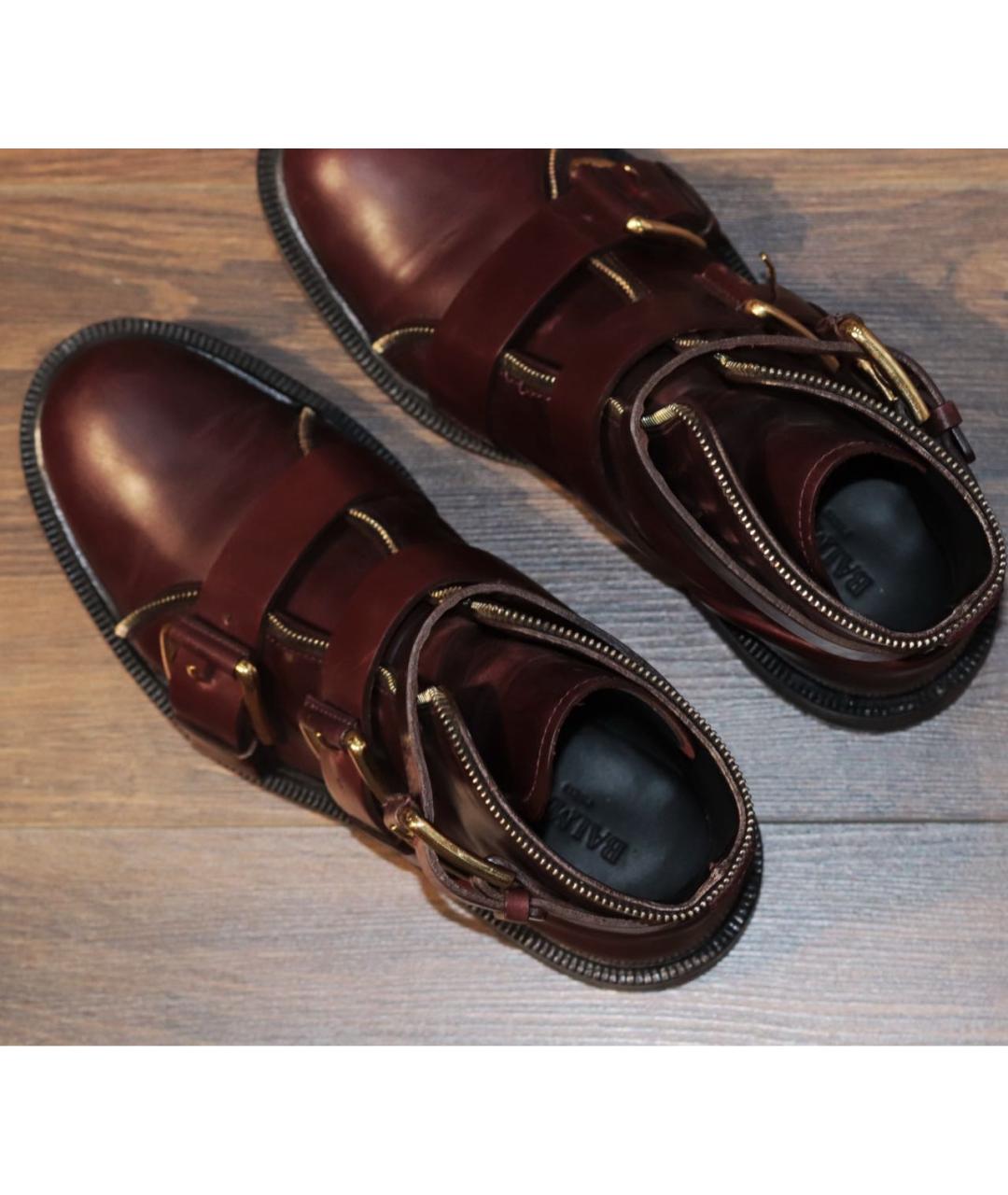 BALMAIN Коричневые кожаные ботинки, фото 7