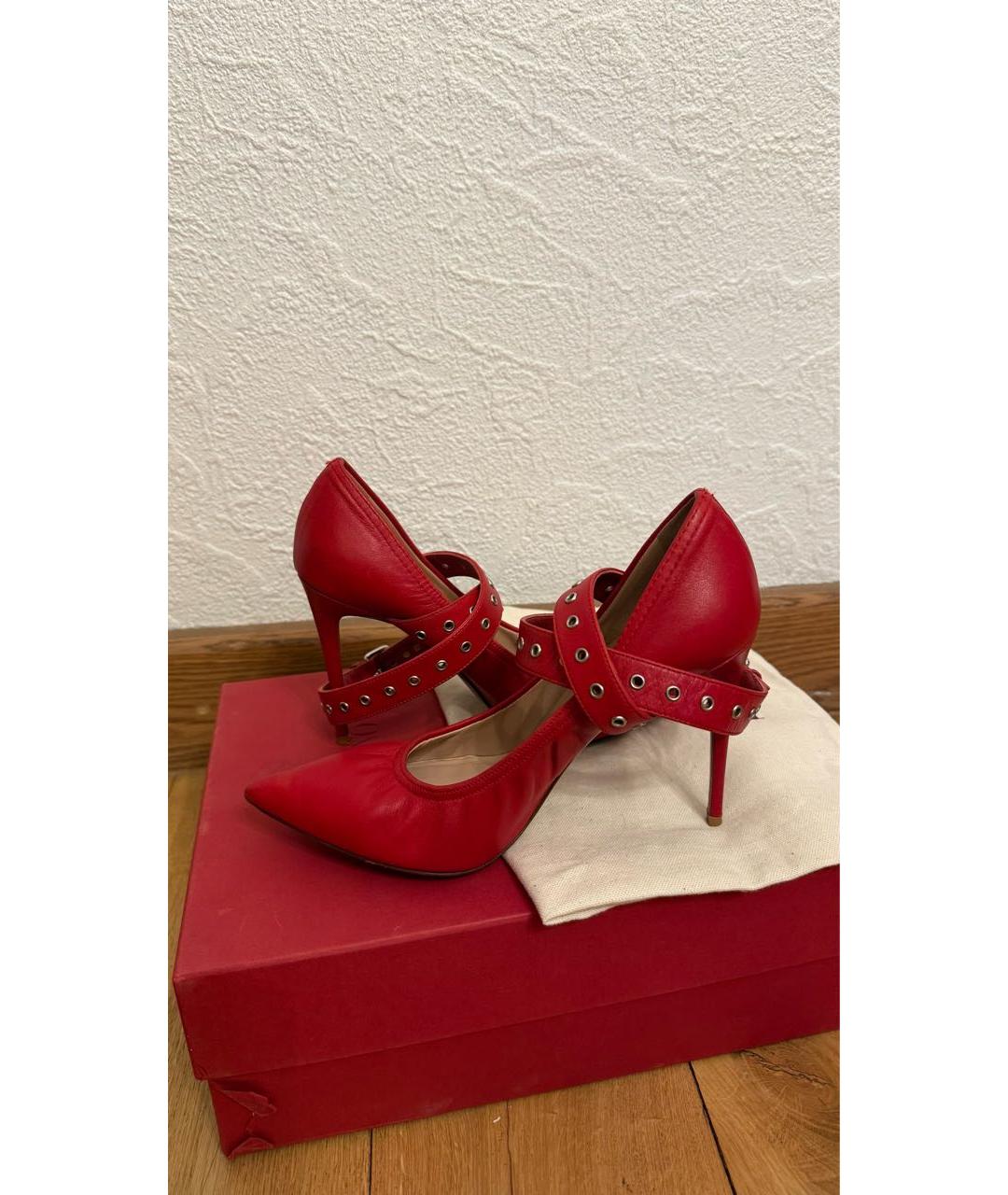VALENTINO Красные кожаные туфли, фото 6