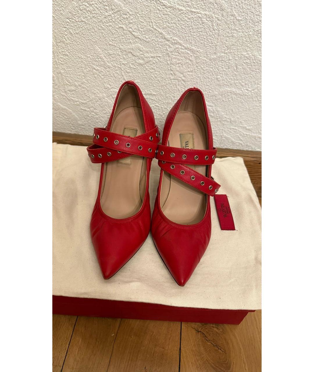 VALENTINO Красные кожаные туфли, фото 2