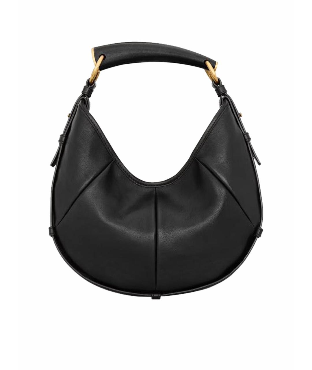 SAINT LAURENT Черная кожаная сумка с короткими ручками, фото 1